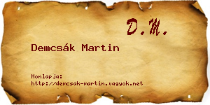 Demcsák Martin névjegykártya